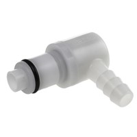 Elbow Male Hose Coupling 1/4in Coupling Insert - Valved, Free Floating Mount, Acetal