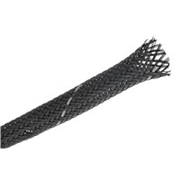 HellermannTyton Expandable Braided PET Black Cable Sleeve, 6mm Diameter, 100m Length