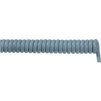 500mm 5 Core Coiled Cable 1.5 mm2 CSA Polyurethane PUR Sheath Grey, 8.1mm OD