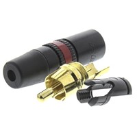 Neutrik Black, Red RCA Plug, Gold, 1A