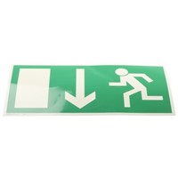 Adhesive Film Fire Exit Down Non-Illuminated Emergency Exit Sign
