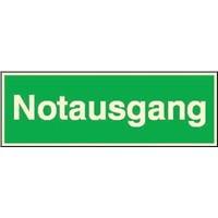 Notausgang, German, Non-Illuminated Emergency Exit Sign