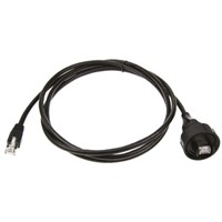 Bulgin Black PUR Cat5e Cable S/FTP, 2m Male RJ45/Male RJ45