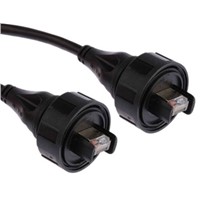 Bulgin Black PUR Cat5e Cable S/FTP, 3m Male RJ45/Male RJ45