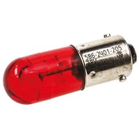 LED Reflector Bulb, BA9s, Red, Single Chip, 9 mm Lamp, 10mm dia., 28 V dc