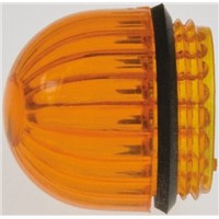 Panel Mount Indicator Lens Domed Style, Amber, 15.86mm diameter , 15.86 mm Long