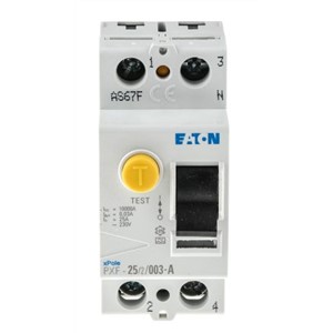 Eaton 2P 25 A RCD Switch, Trip Sensitivity 30mA