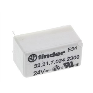 Finder PCB Mount Non-Latching Relay - SPNO, 24V dc Coil, 6A Switching Current Single Pole