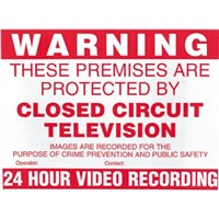 Sure24 Red Vinyl Security Sign, Warning Closed Circuit Television, English, CCTV, 297 mm x 210mm