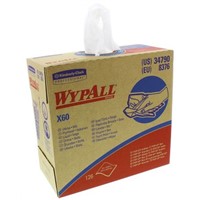 Kimberly Clark Box of 60 White Wypall X60 Cloths for Heavy Duty Cleaning Use