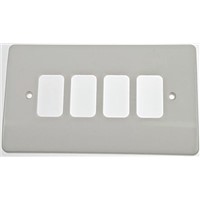 MK Electric White 4 Gang Grid Plus Cover Plate