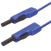 Hirschmann Test &amp;amp; Measurement Patch Cord, 16A, 30 V ac, 60 V dc, Blue, 1m Lead Length