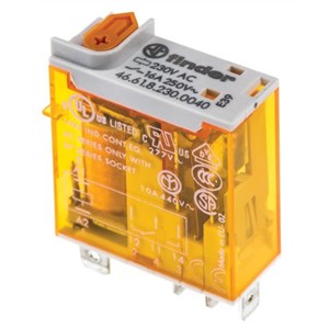 Finder Plug In Non-Latching Relay - SPDT, 230V ac Coil, 16A Switching Current Single Pole