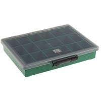 Raaco 18 Cell Green PP Compartment Box, 43mm x 240mm x 195mm