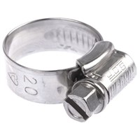 HI-GRIP Stainless Steel Slotted Hex Worm Drive, 9mm Band Width, 13mm - 20mm Inside Diameter