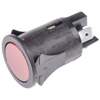 Molveno Double Pole Double Throw (DPDT) Latching Red LED Push Button Switch, 25 (Dia.)mm, Panel Mount