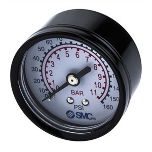 SMC 5K4-10 Analogue Positive Pressure Gauge Back Entry 10bar, Connection Size R 1/4