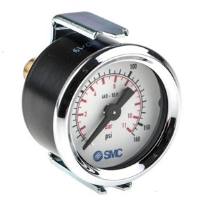 SMC 4K8-10P Analogue Positive Pressure Gauge Back Entry 10bar, Connection Size R 1/8