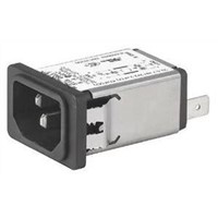 Schurter,1A,250 V ac Male Snap-In Filtered IEC Connector 5110.0143.1