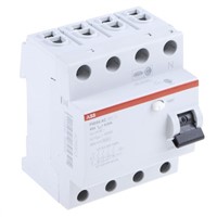 ABB 4 Pole Type AC Residual Current Circuit Breaker, 63A FH200, 30mA