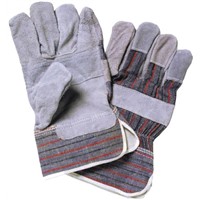 BM Polyco Cotton, Leather Gloves, Size 9, Blue, General Purpose