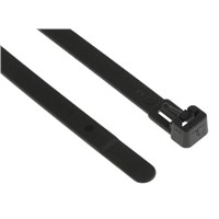 HellermannTyton, REL140 Series Black Nylon Releasable Cable Tie, 150mm x 7.6 mm