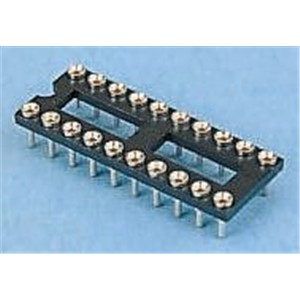 E-TEC 2.54mm Pitch Vertical 40 Way, Through Hole Turned Pin Open Frame IC Dip Socket, 1A