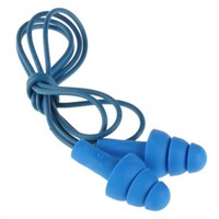 3M E.A.R Reusable Ear Plugs, Corded, Blue, Thermoplastic, 1 Pairs per Package, 32dB