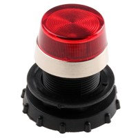 LED Panel Mount Indicator Lens &amp;amp; Lampholder Combination, Red Flat Lens