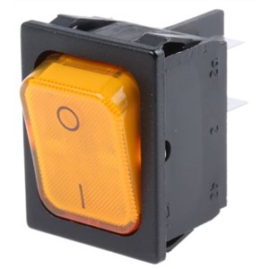 Marquardt Illuminated Double Pole Single Throw (DPST), On-None-Off Rocker Switch Panel Mount