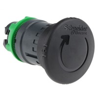 Schneider Electric Mushroom Black Push Button Head - Turn to Release, Harmony XB5 Series, 22mm Cutout