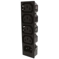 Bulgin C13, C14 x2 Snap-In IEC Plug Plug to Socket, 10A, 250 V ac