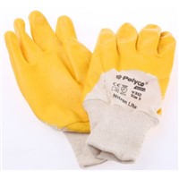 BM Polyco Nitron Cotton Nitrile-Coated Gloves, Size 9, Yellow, General Purpose