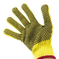 BM Polyco Touchstone Kevlar PVC-Coated Gloves, Size 9, Yellow, Cut Resistant, Heat Resistant