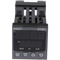 West Instruments P6100 PID Temperature Controller, 48 x 48 (1/16 DIN)mm, 1 Output SSR, 24  48 V ac/dc Supply