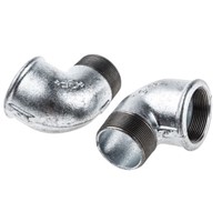 Georg Fischer Malleable Iron Fitting Elbow, 2 in BSP Male (Connection 1), 2 in BSP Female (Connection 2)