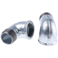 Georg Fischer Malleable Iron Fitting Elbow, 1-1/4 in BSP Male (Connection 1), 1-1/4 in BSP Female (Connection 2)