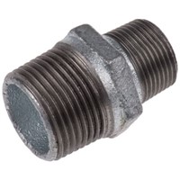 Georg Fischer Malleable Iron Fitting Reducer Hexagon Nipple, 1 in BSPT Male (Connection 1), 3/4 in BSPT Male