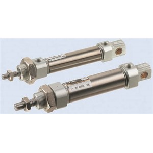 SMC Pneumatic Roundline Cylinder 25mm Bore, 10mm Stroke, C85 Series, Single Acting
