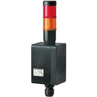 Werma 741 LED Beacon Tower - 2 Light Elements, Red/Yellow, 24 V dc