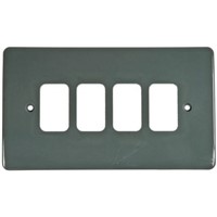 MK Electric 4 Gang Face Plate Plastic Faceplate