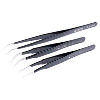 Idealtek 3 piece Stainless Steel Tweezer Set With Various Contents Yes