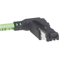 HARTING Green PVC Cat5 Cable U/FTP, 1m Male RJ45/Male RJ45