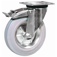 LAG Braked Swivel Swivel Castor, 80kg Load Capacity, 100mm Wheel Diameter