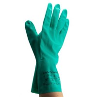 Ansell Sol-Vex Nitrile Gloves, Size 10, Green, Chemical Resistant