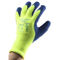 Ansell Powerflex Acrylic Latex-Coated Gloves, Size 8, Yellow, Heat Resistant