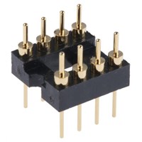 ASSMANN WSW Straight Through Hole Mount 2.54mm Pitch IC Socket Adapter, 8 Pin Male DIP to 8 Pin Male DIP