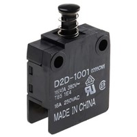 Door Interlock Micro Switch Plunger, SP-NO 16 A @ 250 V ac, -25  +85C