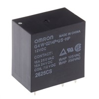 Omron PCB Mount Non-Latching Relay - DPNO, 12V dc Coil, 15A Switching Current