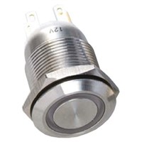 EOZ Double Pole Double Throw (DPDT) Momentary Green LED Push Button Switch, IP65, Panel Mount